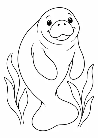 海草のそばのマナティー