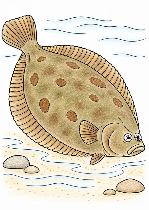 浅瀬のヒラメ 色見本