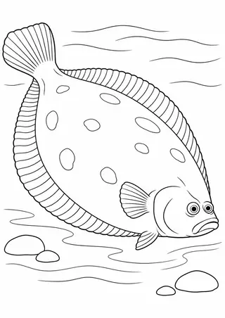 浅瀬のヒラメ