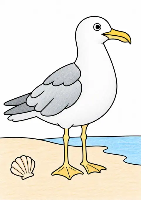 砂浜のカモメ 色見本