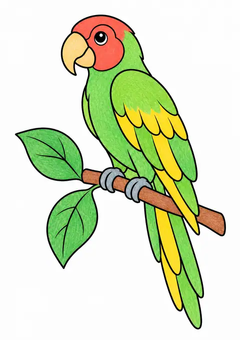 枝上のオウム 色見本