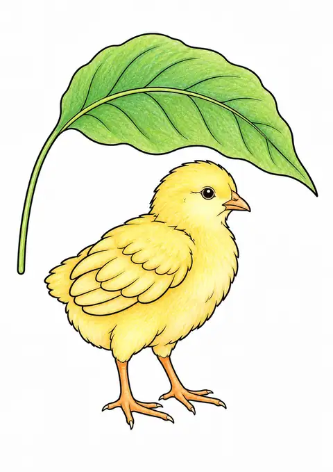 葉の下のヒヨコ 色見本