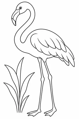 葦のそばのフラミンゴ