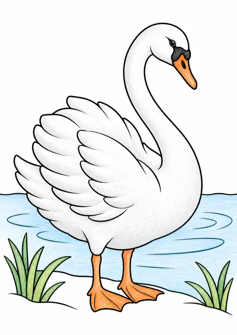 水辺の白鳥 色見本
