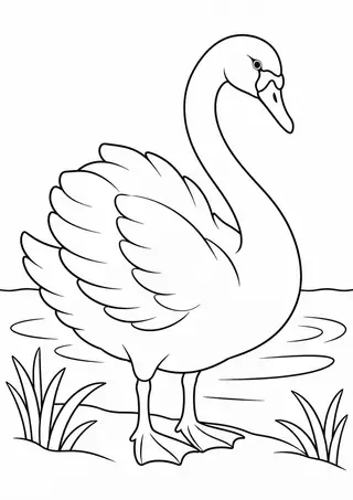 水辺の白鳥