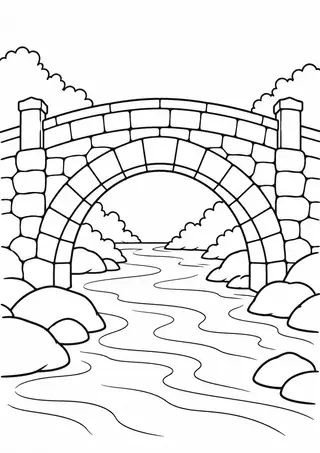 川にかかる石造りのアーチ橋