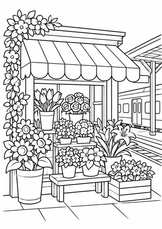 駅前の花屋