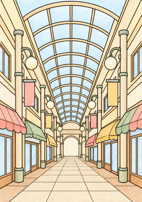 商店街のアーケード 色見本
