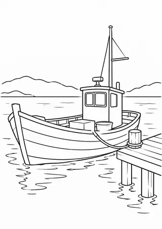 桟橋の漁船