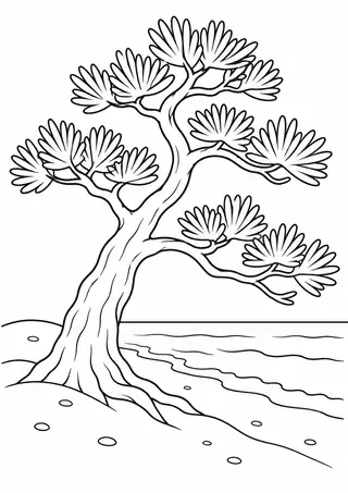 海辺の松と砂浜