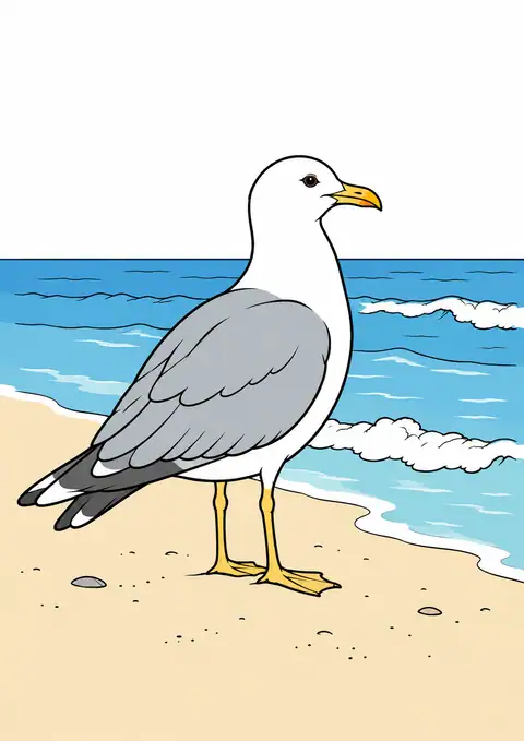 波に向いたカモメ 色見本