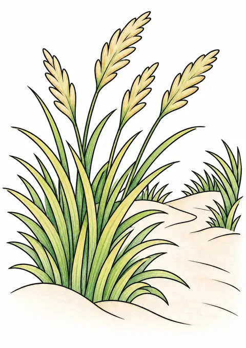 砂丘の草 色見本
