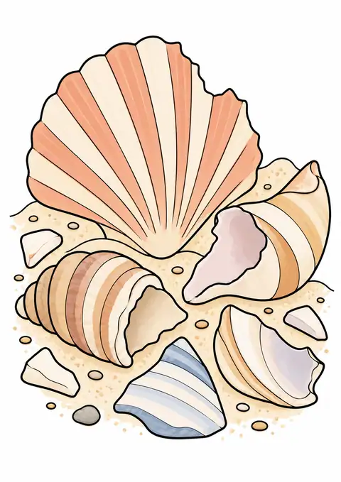 海辺の貝のかけら 色見本