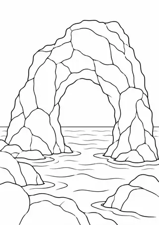 海岸の岩のアーチ