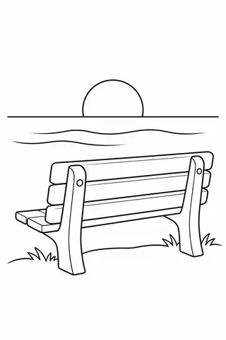 水平線を望むベンチ