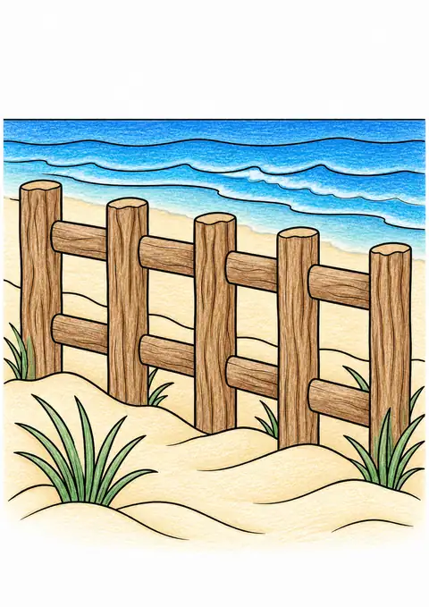 海辺の木の柵 色見本