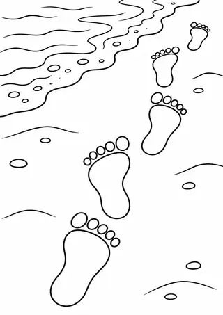 砂浜の足跡