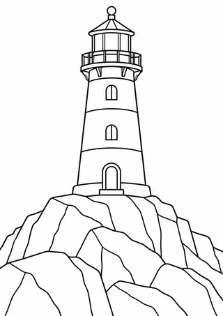 岩場に立つ灯台
