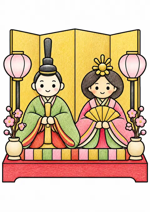 飾り台のひな人形 色見本