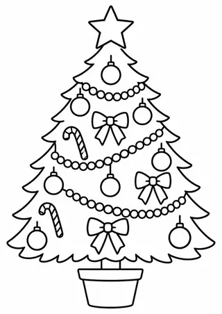 飾りのあるクリスマスツリー