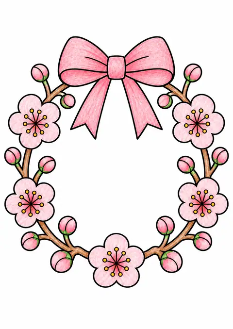 梅の花のお祝い飾り 色見本