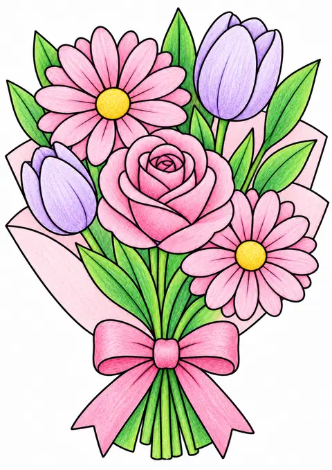 母の日の花束 色見本