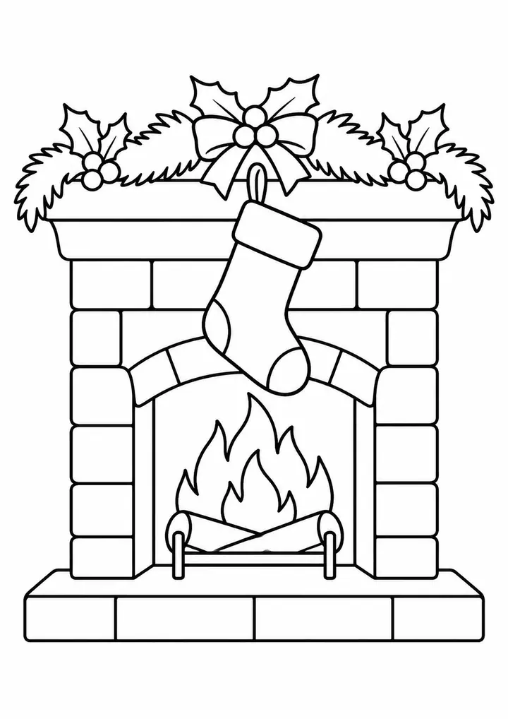 クリスマスの靴下 線画