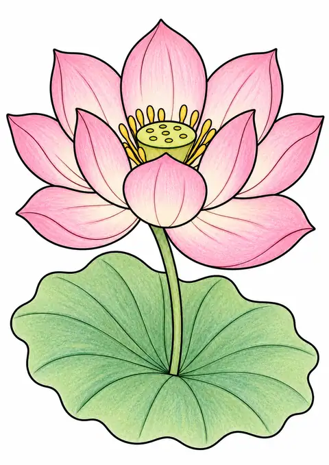 蓮の花と葉 色見本