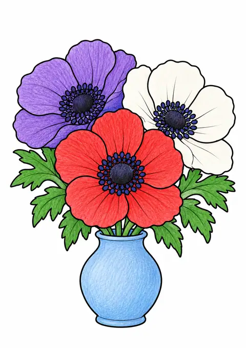 アネモネの花瓶 色見本