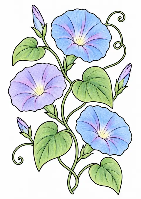 朝顔のつる 色見本