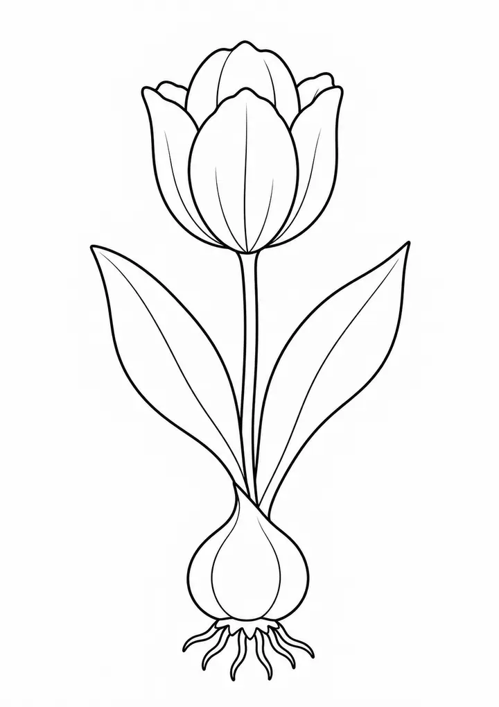 チューリップの球根 線画