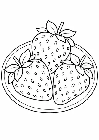 皿のいちご三粒