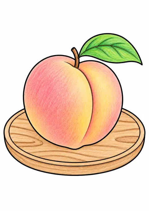 木皿の桃 色見本