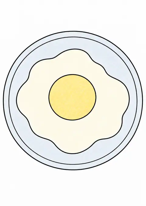 皿の目玉焼き 色見本