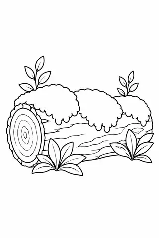 丸太を覆うコケ