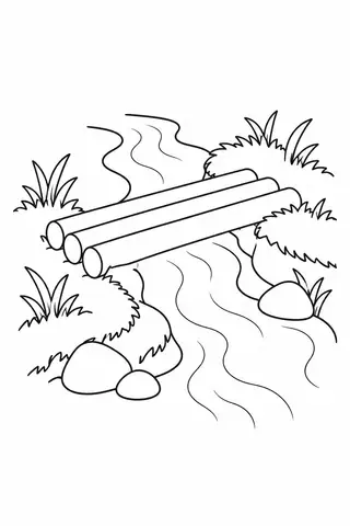 小川の丸太橋
