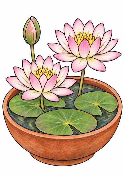鉢の睡蓮 色見本