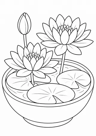 鉢の睡蓮