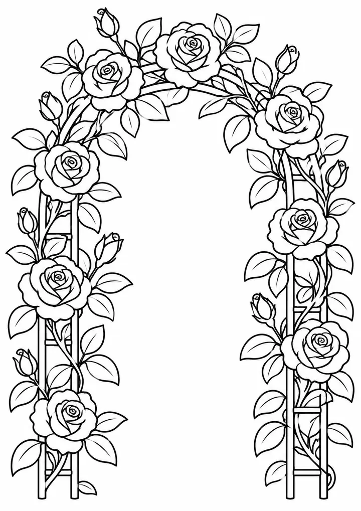 つるバラのアーチ 線画