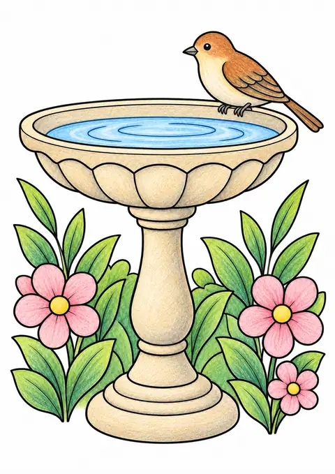 庭の鳥の水飲み台 色見本