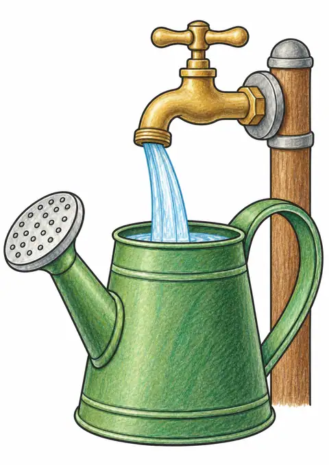 庭の水栓とじょうろ 色見本