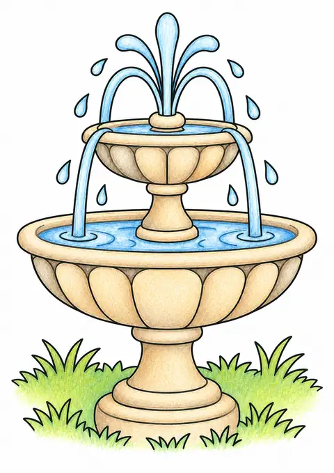 芝生の小さな噴水 色見本