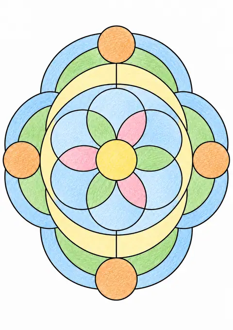 丸と弧の組み合わせ 色見本