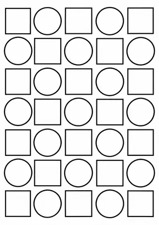 四角と円の交互模様