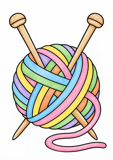 毛糸玉と編み針 色見本