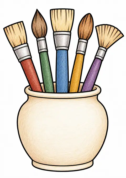 ガラス瓶の絵筆 色見本