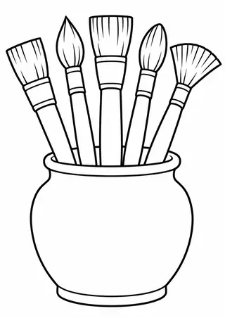 ガラス瓶の絵筆
