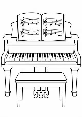 開いた楽譜と鍵盤