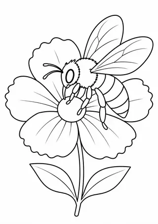 花にとまるミツバチ