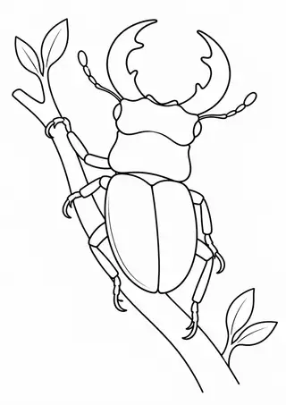 枝につかまるクワガタ